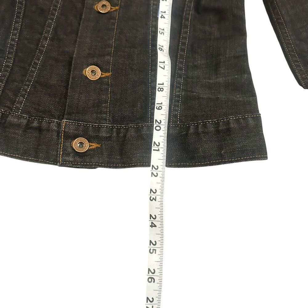 Levis Capital E Trucker Jacket Womens XS Black Denim Slim Fit Made USA Stretch - Picture 6 of 12